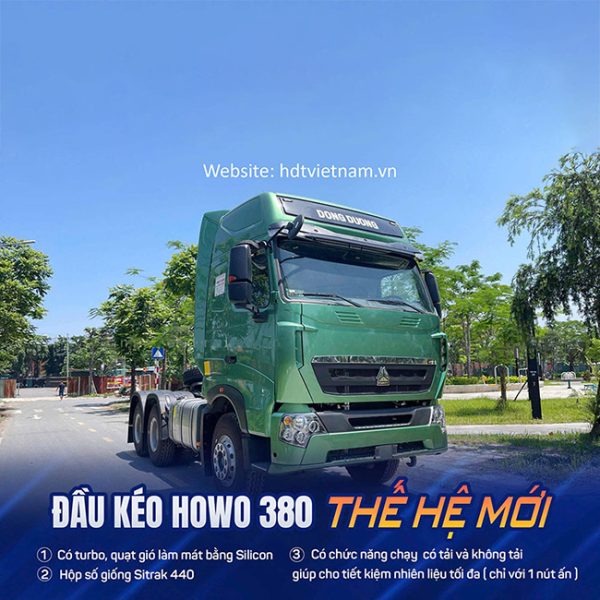 Đầu kéo Howo 380 thế hệ mới - Cabin T7H
